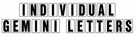 Individual Gemini Pronto letters