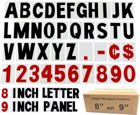 8" on 9" 060 Rigid Reader Board Marquee Letter