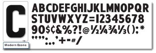 Zip Change Modern Econo Flat Sign Letters